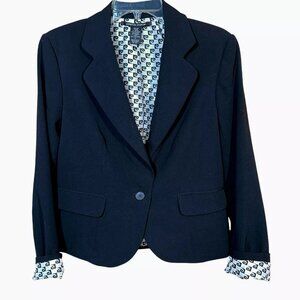 Pierre Cardin Womens Black Lined 1 Button Blazer Quiet Luxury Business Core 10